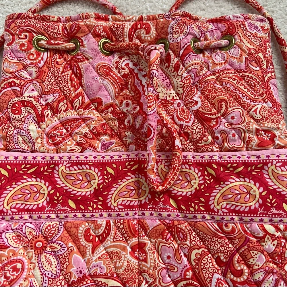 Vera Bradley Orange Sherbet String Backpack - Picture 3 of 8